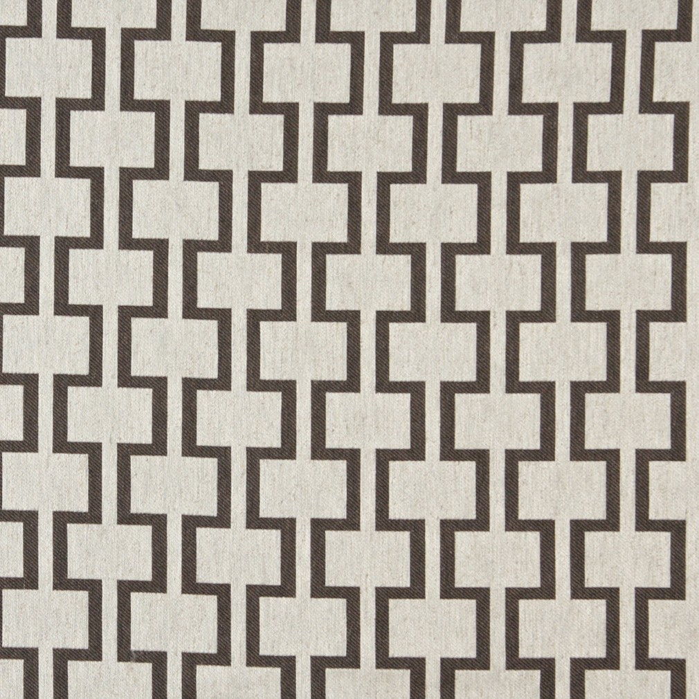 A0002D Taupe And Off White, Modern, Geometric Upholstery Fabric By The Yard 1