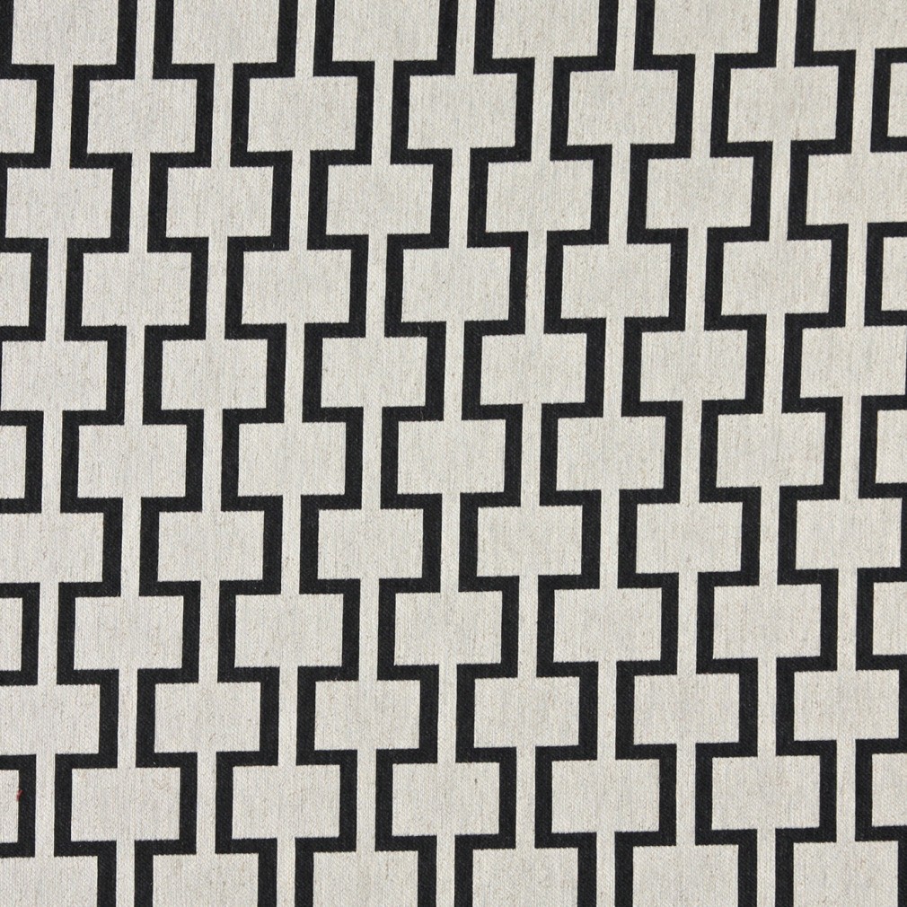 A0002G Midnight And Off White, Modern, Geometric Upholstery Fabric By The Yard 1