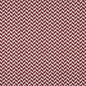 Red And Off White, Herringbone Upholstery Fabric By The Yard