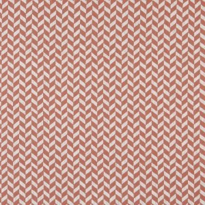 Persimmon And Off White, Herringbone Upholstery Fabric By The Yard