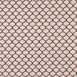 A0005A Red And Off White, Modern, Geometric, Upholstery Fabric By The Yard