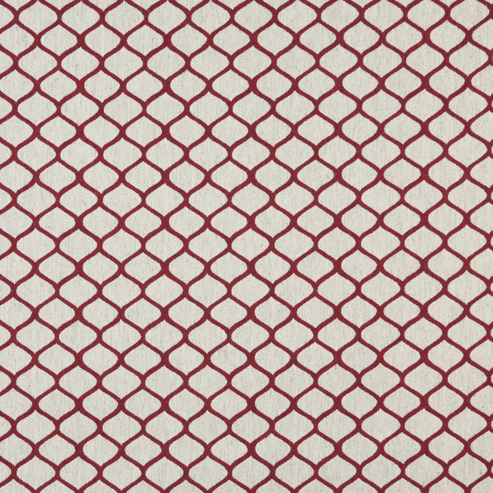 A0005A Red And Off White, Modern, Geometric, Upholstery Fabric By The Yard 1