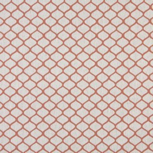 Persimmon And Off White, Modern, Geometric, Upholstery Fabric By The Yard