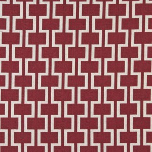 A0006A Red And Off White, Modern, Geometric Upholstery Fabric By The Yard