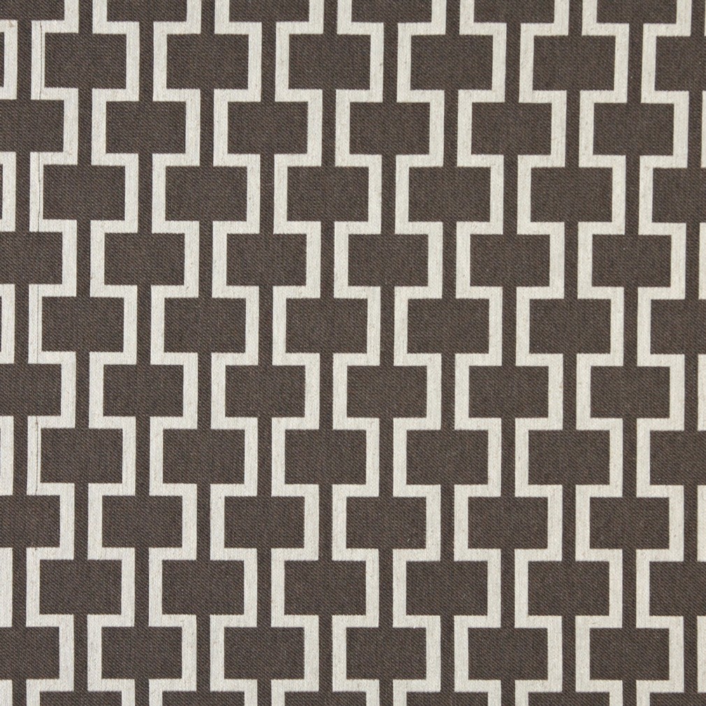 A0006D Taupe And Off White, Modern, Geometric Upholstery Fabric By The Yard 1