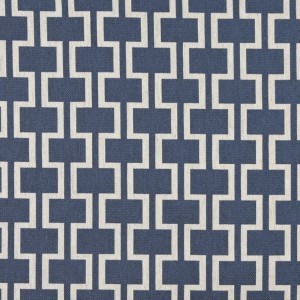 A0006E Blue And Off White, Modern, Geometric Upholstery Fabric By The Yard