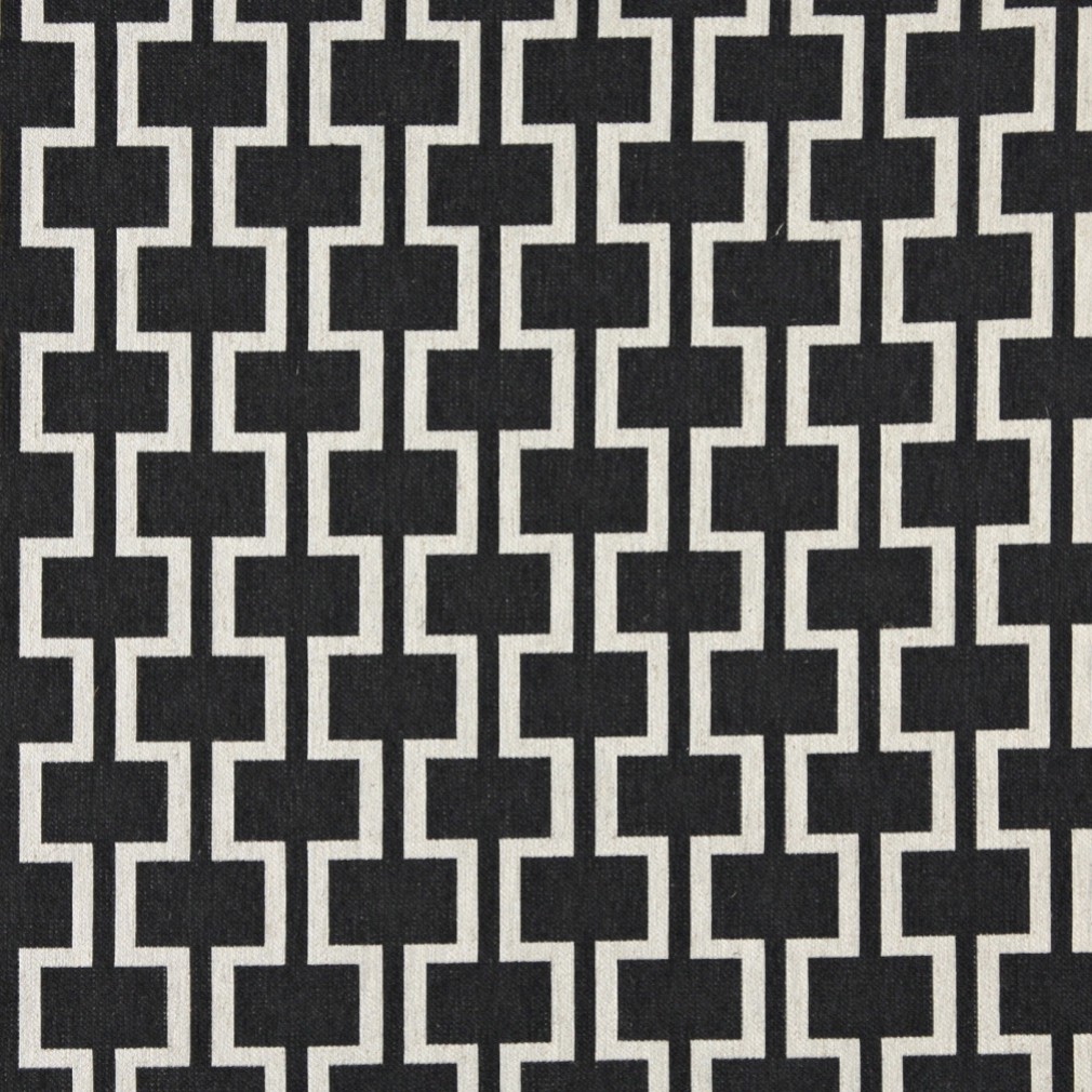 A0006G Midnight And Off White, Modern, Geometric Upholstery Fabric By The Yard 1