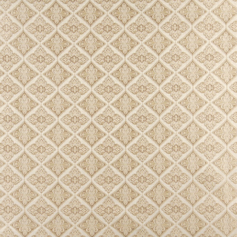Ivory Diamond Brocade Upholstery Fabric By The Yard 1