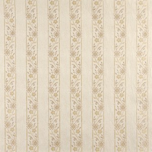 Ivory Striped, Floral Brocade Upholstery Fabric By The Yard