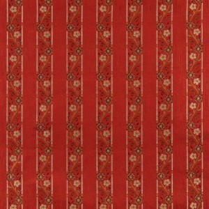 A0013G Red, Brown, Gold And Ivory Floral Brocade Upholstery Fabric By The Yard