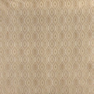 Ivory Small Scale Pointed Oval, Brocade Upholstery Fabric By The Yard