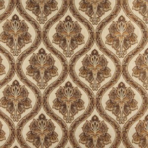 Beige, Brown, Gold And Ivory Traditional Brocade Upholstery Fabric By The Yard