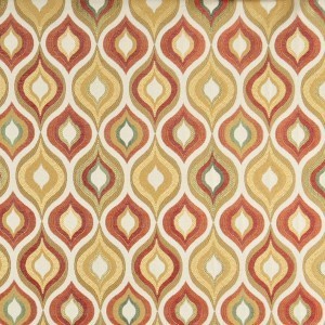 Gold, Red, Green And Orange, Bright Contemporary Upholstery Fabric By The Yard