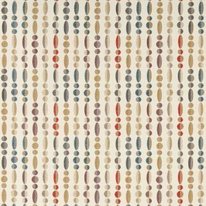 Red, Blue, Gold And Grey, Striped Contemporary Upholstery Fabric By The Yard