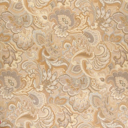 Gold And Beige, Abstract Floral Upholstery Fabric By The Yard