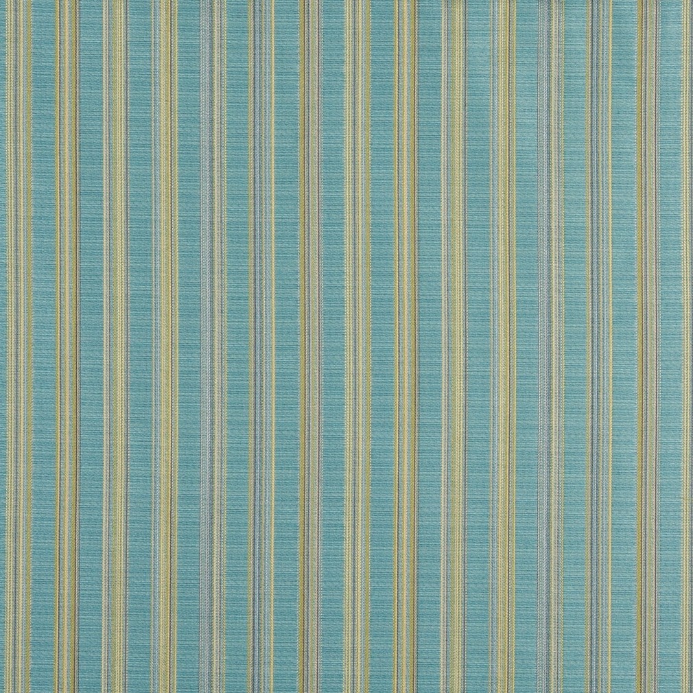 Turquoise And Green Stripe Upholstery Jacquard Fabric By The Yard 1