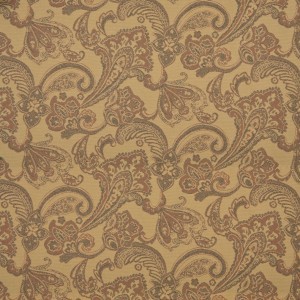 Orange, Tan, And Brown Floral Woven Outdoor Upholstery Fabric By The Yard