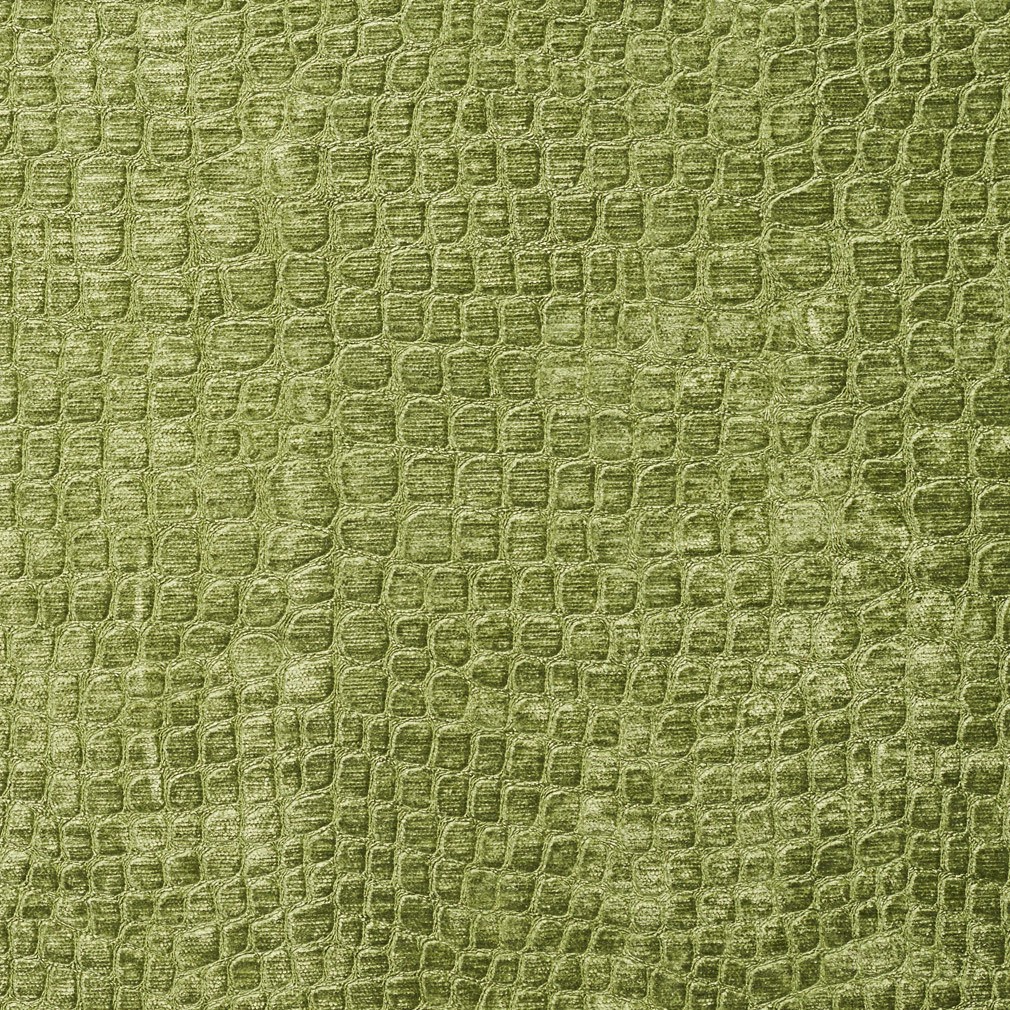 Lime Green Textured Alligator Shiny Woven Velvet Upholstery Fabric By The Yard 1