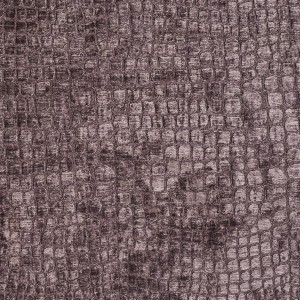 Dark Purple Textured Alligator Shiny Woven Velvet Upholstery Fabric By The Yard