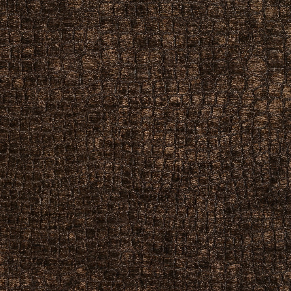 A0151F Brown Textured Alligator Shiny Woven Velvet Upholstery Fabric By The Yard 1
