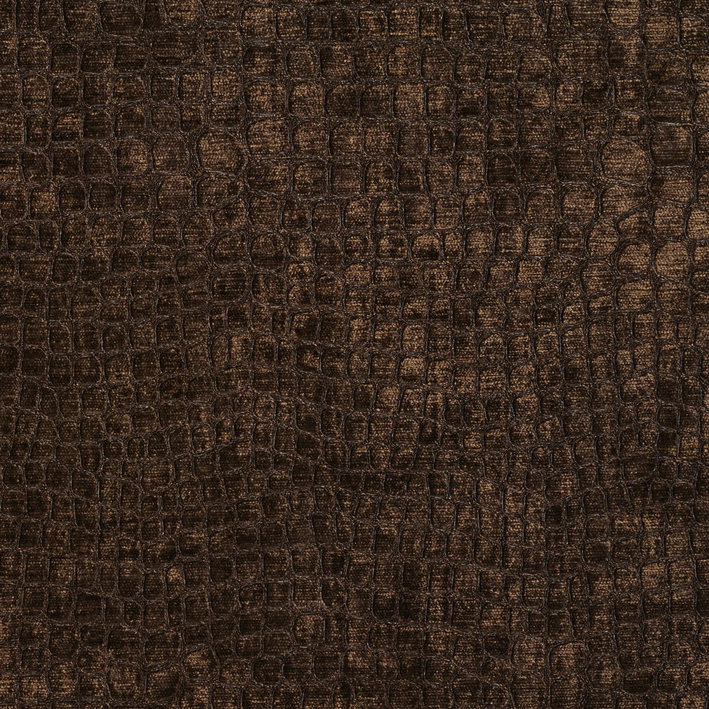 A0151F Brown Textured Alligator Shiny Woven Velvet Upholstery Fabric By ...