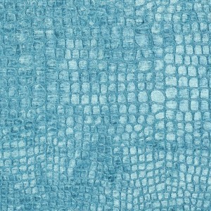 Aqua Textured Alligator Shiny Woven Velvet Upholstery Fabric By The Yard