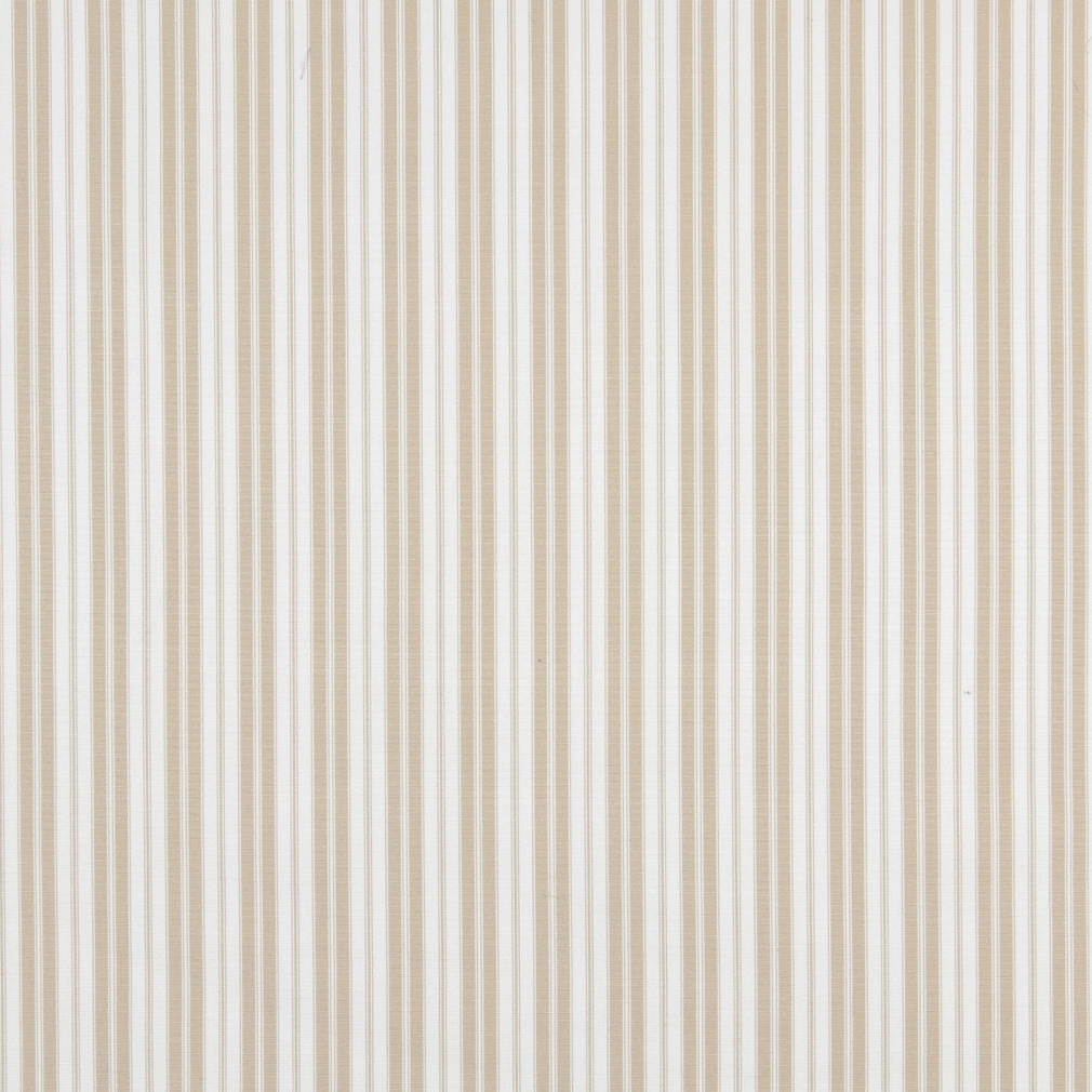 Beige, Ticking Striped Indoor Outdoor Acrylic Upholstery Fabric By The Yard 1