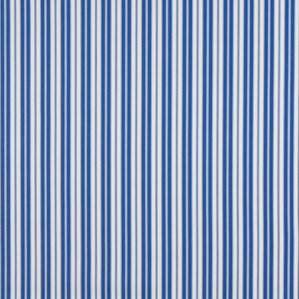 Blue, Ticking Striped Indoor Outdoor Acrylic Upholstery Fabric By The Yard 1