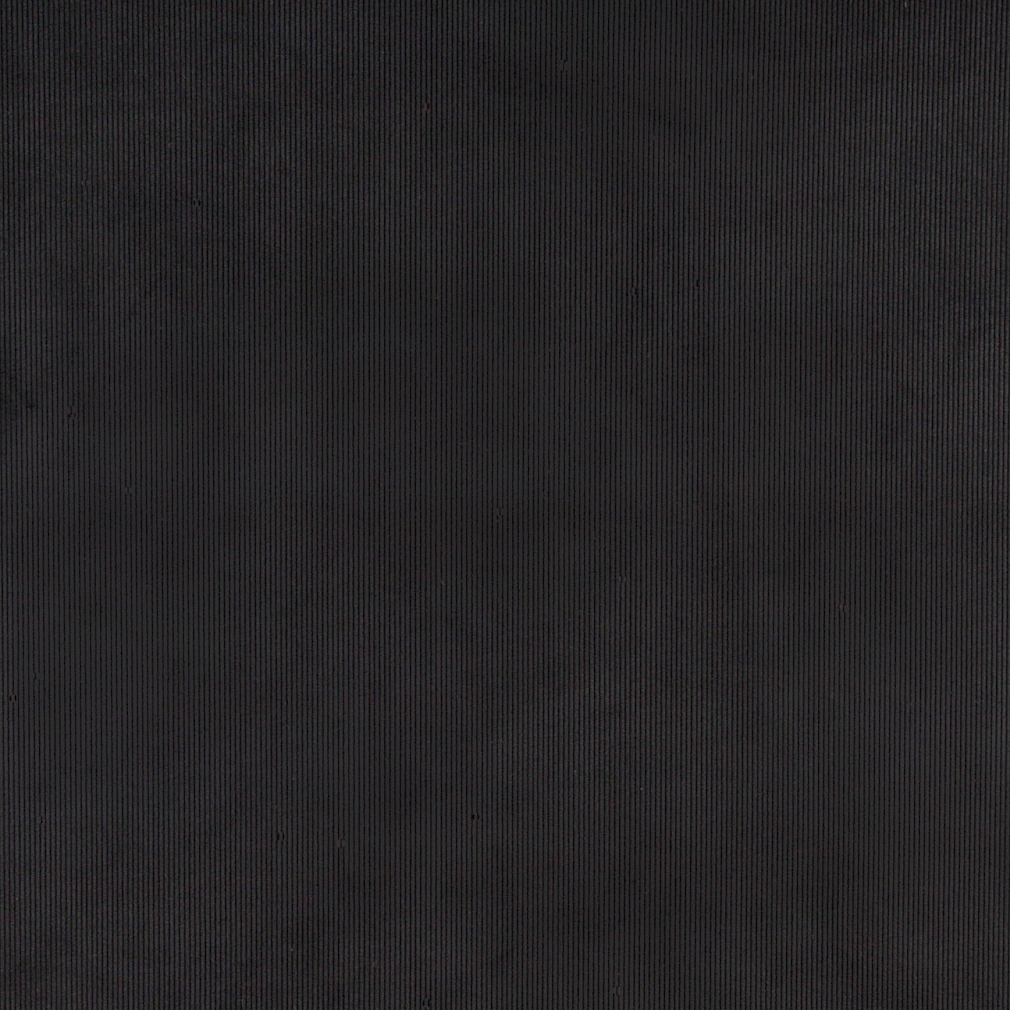 Black Thin Solid Corduroy Striped Upholstery Velvet Fabric 1