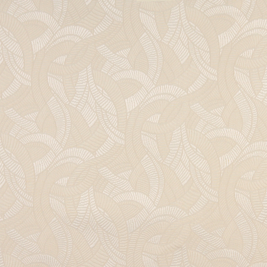 Beige And Off White Abstract Curved Lines Upholstery Fabric By The Yard 1