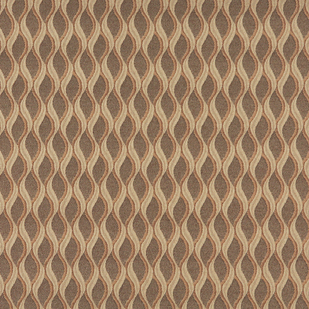 Gold, Brown And Beige, Wavy Striped, Contract Upholstery Fabric By The Yard 1