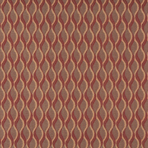 Burgundy And Gold, Wavy Striped, Contract Grade Upholstery Fabric By The Yard