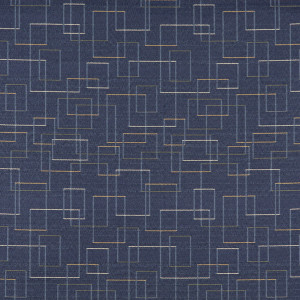 Blue, Gold, Green And White Geometric Contract Upholstery Fabric By The Yard