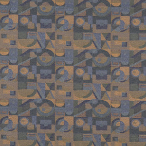 Dark Blue, Gold, And Green, Geometric Contract Upholstery Fabric By The Yard