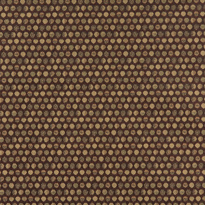 Brown And Beige, Geometric Circles, Contract Grade Upholstery Fabric By The Yard
