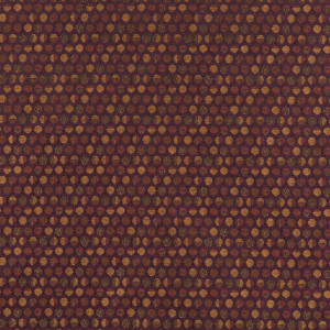 Purple And Gold, Geometric Circles, Contract Grade Upholstery Fabric By The Yard