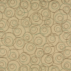 Beige, Brown And Green Circles Contract Upholstery Fabric By The Yard