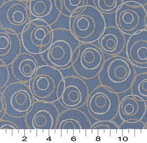 Blue, Gold And White Overlapping Circles Contract Upholstery Fabric By ...