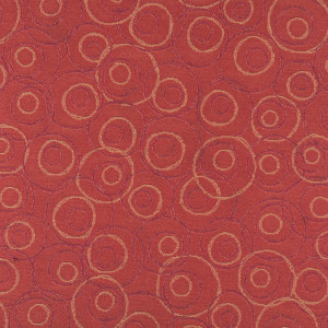 Burnt Orange, Burgundy And Gold, Circles, Contract Upholstery Fabric By The Yard