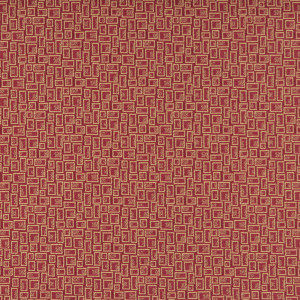 Burgundy And Gold, Geometric Rectangles, Contract Upholstery Fabric By The Yard