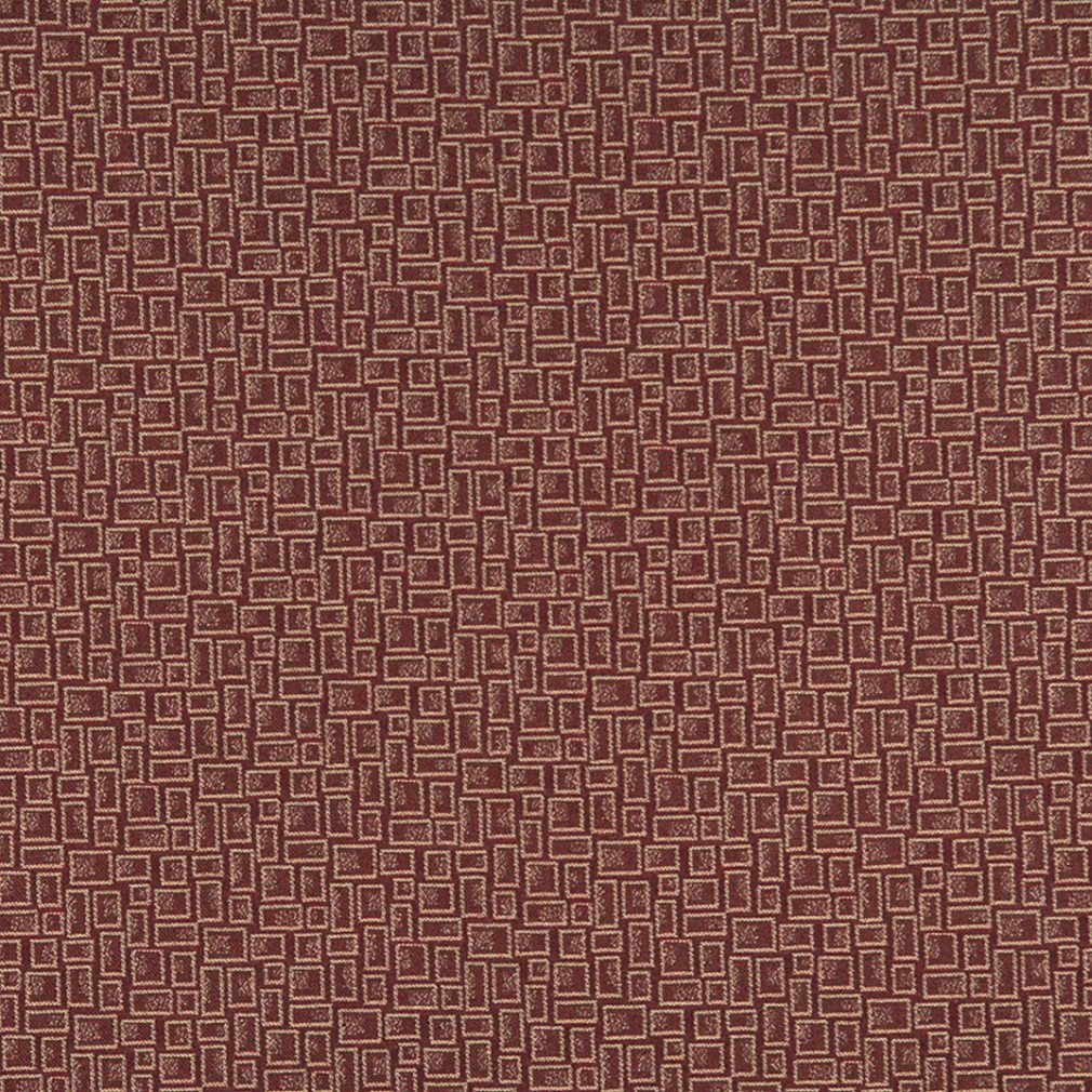 Dark Burgundy And Beige Geometric Contract Upholstery Fabric By The Yard 1