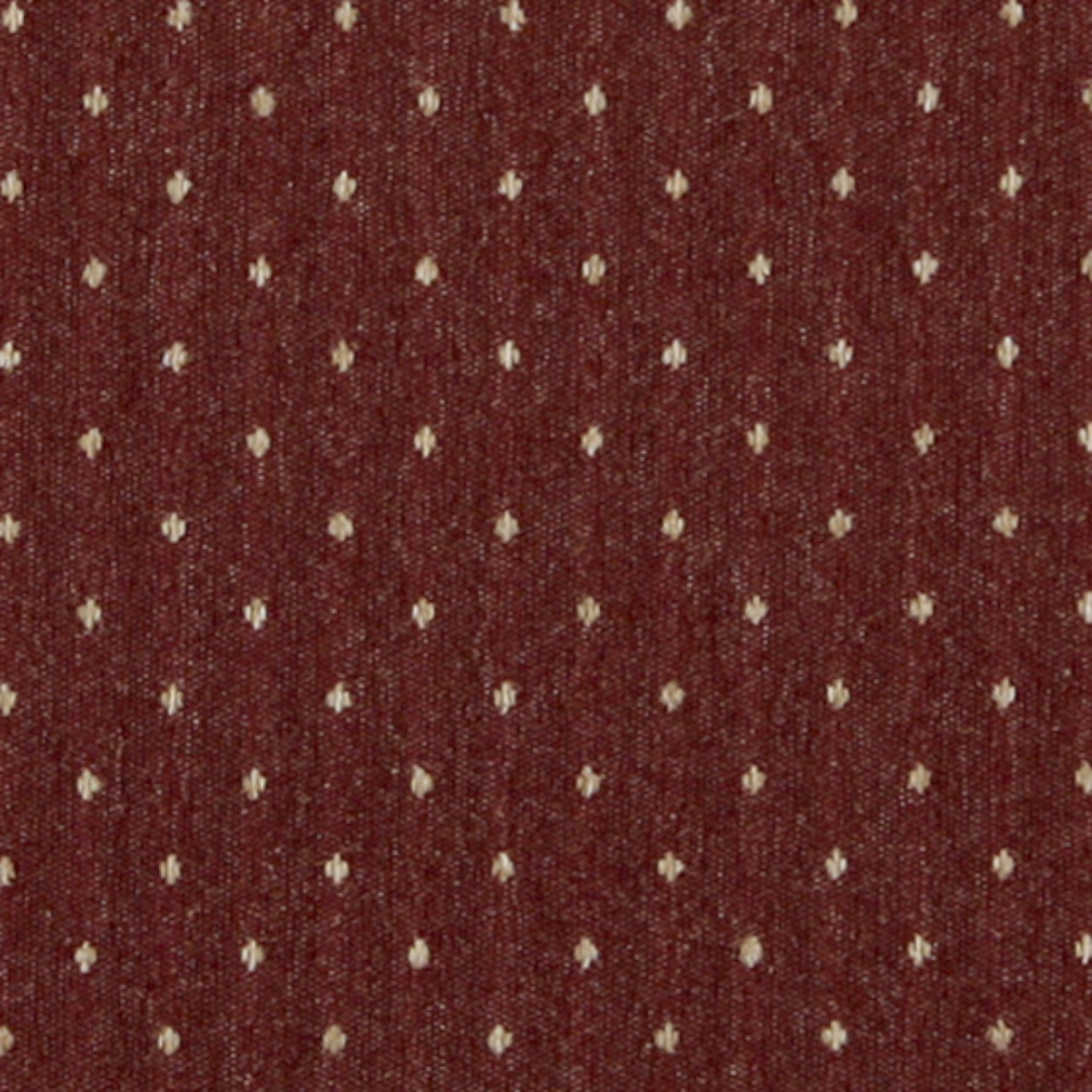 Rustic Red And Beige, Dotted Country Upholstery Fabric By The Yard 1