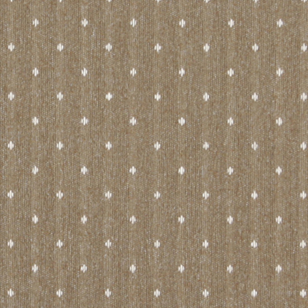 Light Brown And Ivory, Dotted Country Upholstery Fabric By The Yard