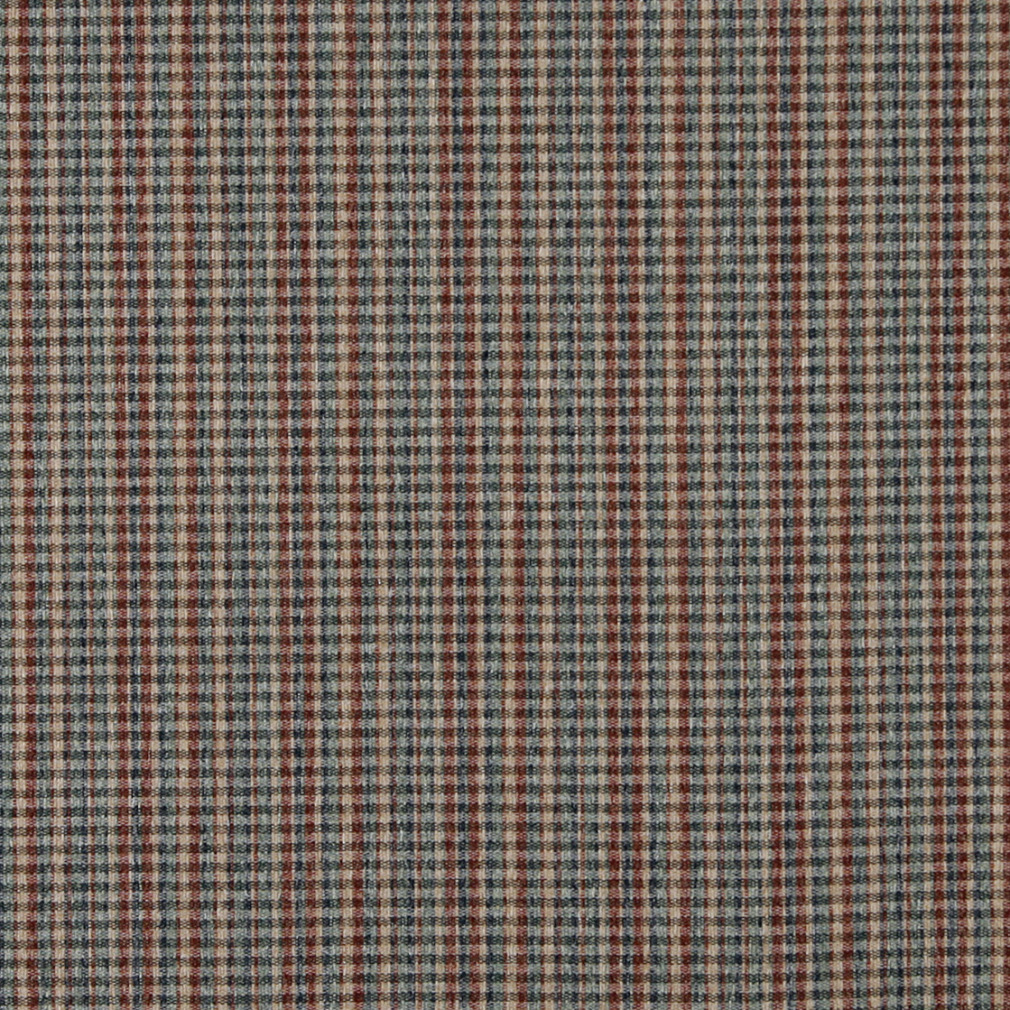 Blue, Green, Beige And Red, Small Plaid Country Upholstery Fabric By The Yard 1