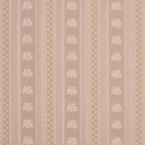 Gold And Pink, Floral Striped Brocade Upholstery Fabric By The Yard