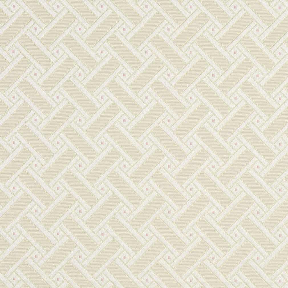 Gold, Pink And White, Lattice Brocade Upholstery Fabric By The Yard 1