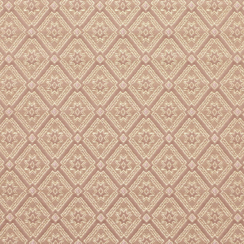Gold And Pink, Diamond Brocade Upholstery Fabric By The Yard 1