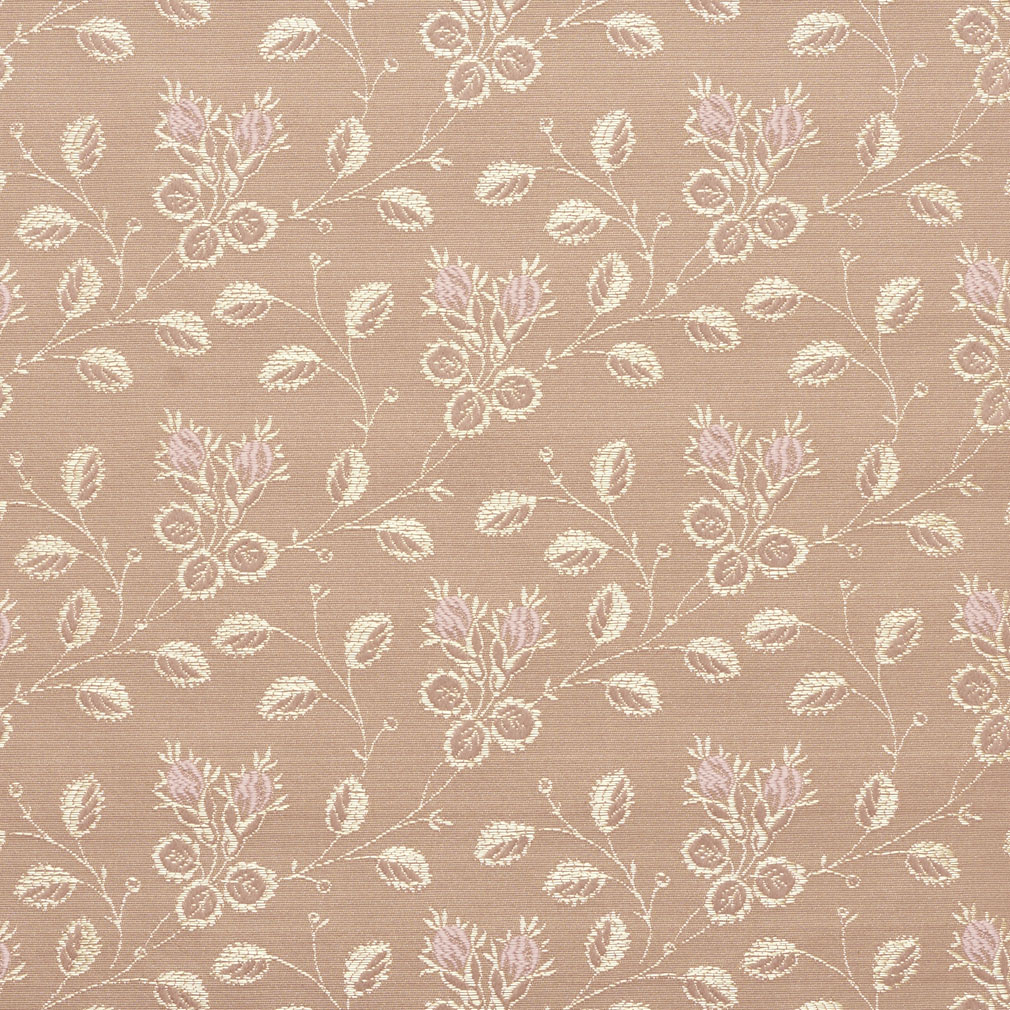 Gold And Pink, Floral Brocade Upholstery Fabric By The Yard 1