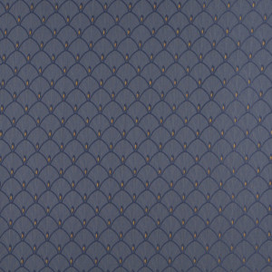 D306 Blue And Gold Fan Jacquard Woven Upholstery Fabric By The Yard
