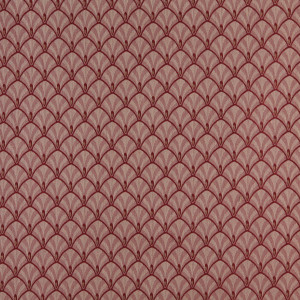 Burgundy And Beige Fan Jacquard Woven Upholstery Fabric By The Yard